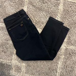 Michael Kors Izzy cropped skinny cut jeans in 12 deep blue. like new condition